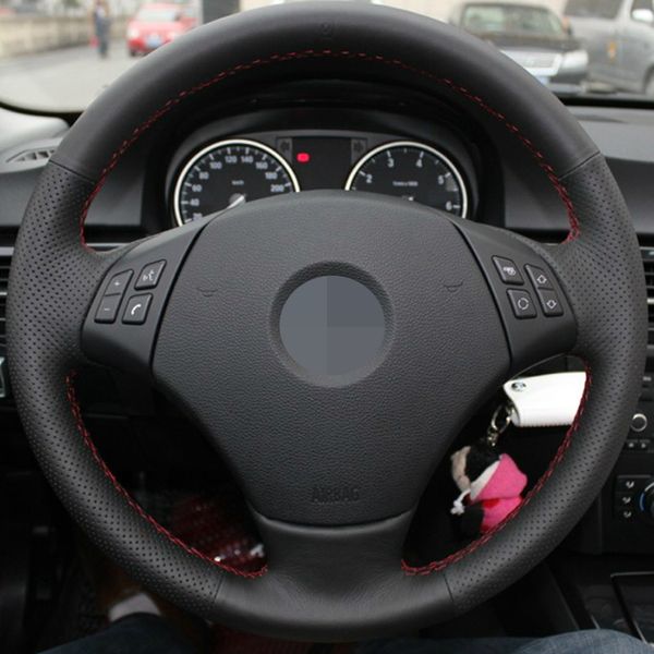 

diy black artificial leather car steering wheel cover for bmw e90 320 318i 320i 325i 330i 320d x1 328xi 2007