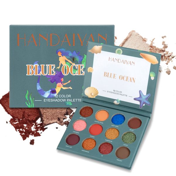 HANDAIYAN 12 colori Eye Shadow Palette Natural Shimmer Matte Eyeshadow Powder 12 colori Eye Makeup Pallete