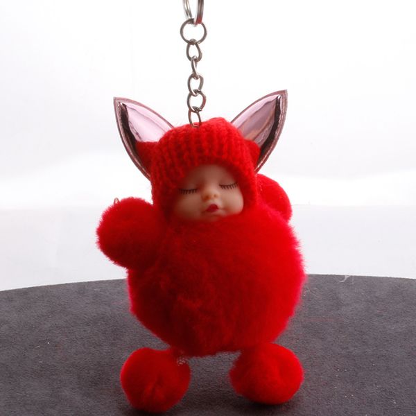 

брелки baby doll шарика ключевой цепи автомобиля брелок держатель сумка подвеска шарм брелок мягкая pompom плюшевые fur key ring 2020, Silver