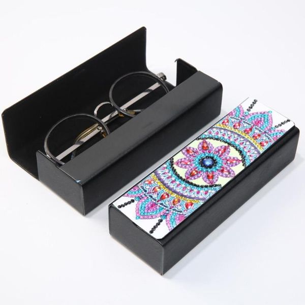

diy diamond painting leather eyeglasses storage box case sunglasses holder, Silver