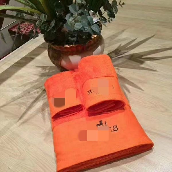 

owels 3pcs bath h orange towel sets brand square beach towel and bath towel 3 piece 1 set cotton fabric soft comfortable 2020 new arriv