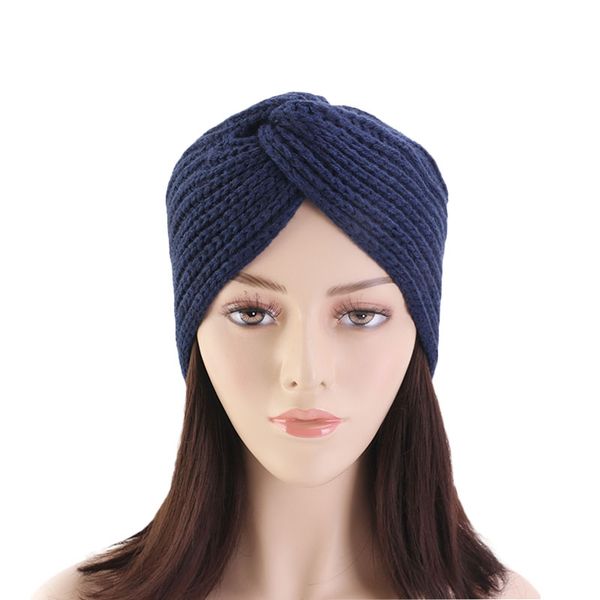 

winter knit тюрбан twist headwrap обернутого глава мусульманская hat платок, Blue;gray