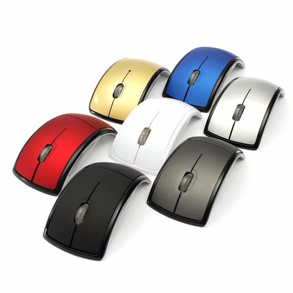 

cgjxsfoldable folding 2 .4g 3 buttons wireless touch optical mouse mice arc shaped moon style usb