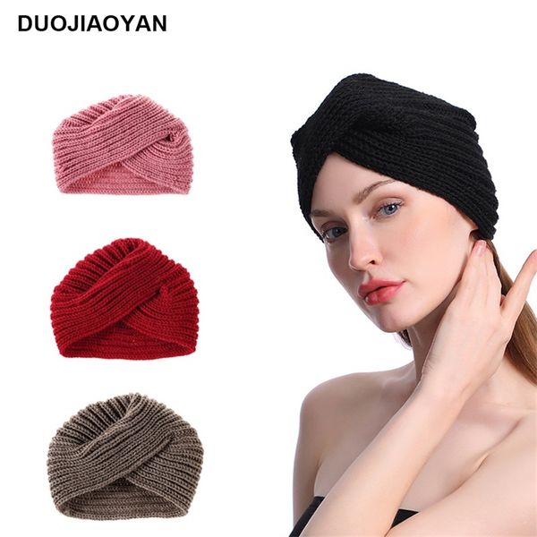 

duojiaoyan wool kint headgear eur-merican popular crown warm women turban fashionable muslim scarf scarf, Blue;gray