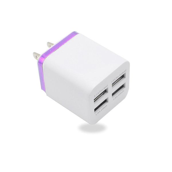 

cgjxsmetal 4 usb wall charging charger us eu plug 2 .1a ac power adapter wall charger plug 4 port for iphone samsung huawei sony