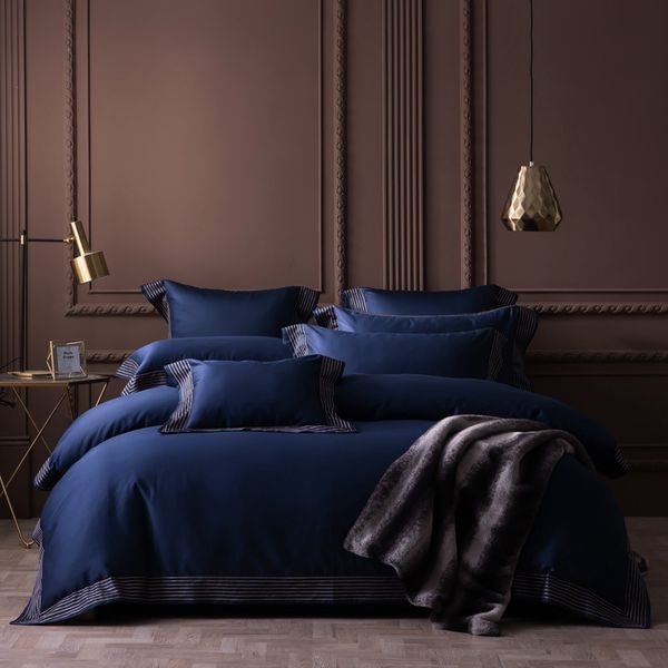 

embroidery edge bedlinen bedding set king  size bed linen 600tc egyptian cotton duvet cover bed sheet set pillowcases
