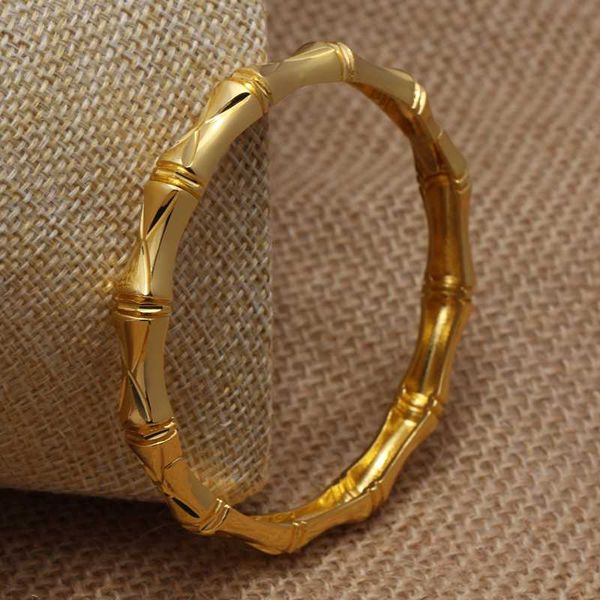 

24k dubai india ethiopian bamboo yellow solid gold filled lovely bangles for women girls party jewelry bangles&bracelet gifts, Black