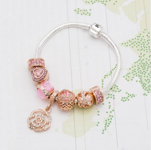 

925 silver charms fit for european bracelet charm bead accessories diy wedding jewelry with gift box for girl christmas, Black