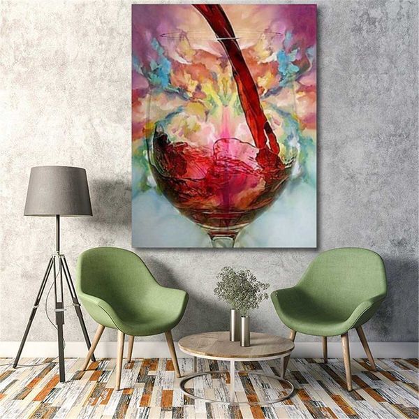 

abstract couple wall art red wine glass gift canvas painting hanging pictures