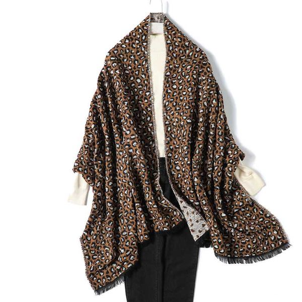 

2020 new design brand women scarf fashion knit cashmere shawls for lady leopard print thick warm neck scarves echarpe foulard, Blue;gray