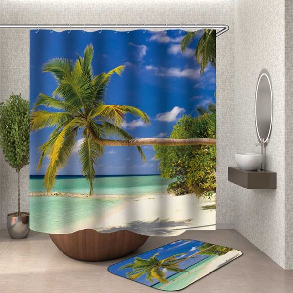 

shower curtains palm curtain toilet bathroom drop wc polyester for