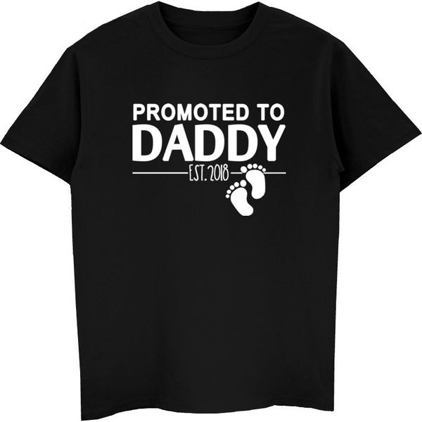 

promoted to daddy est t-shirt new dad gift men short sleeve cotton t shirt casual hip hop tees streetwear