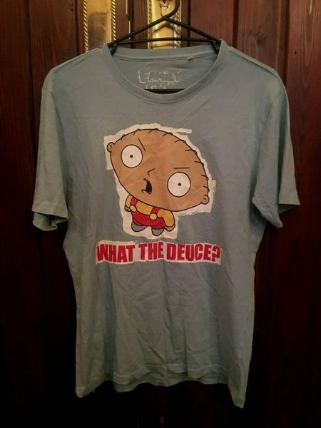 

family guy what the deuce blue t shirt size medium brand new, White;black