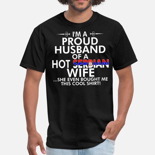 

im гордый муж горячей сербской жены сук т рубашка мужчин customized 100% хлопок s-xxxl охладиться интересной комфортная весна осенью рубашки