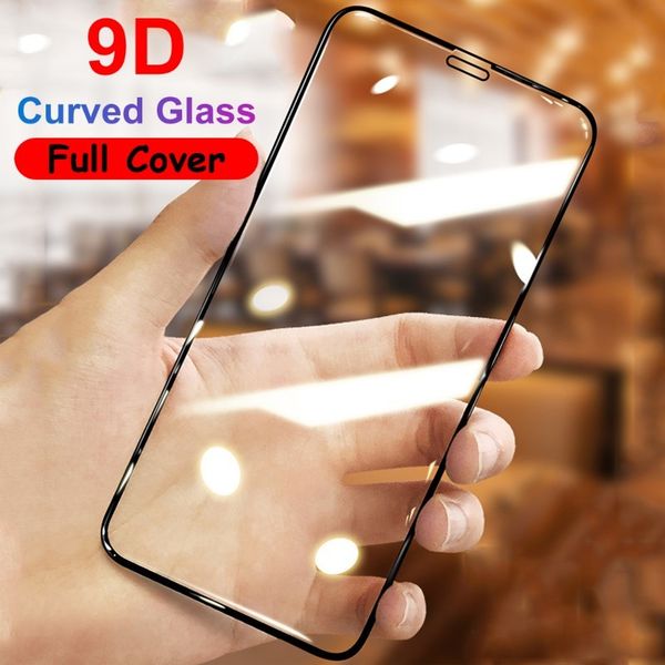 

10шт / лот полное покрытие clear закаленное стекло для iphone 11 pro max xs max xr 9d изогнутый экран протектор для iphone 8 7 6s plus se2