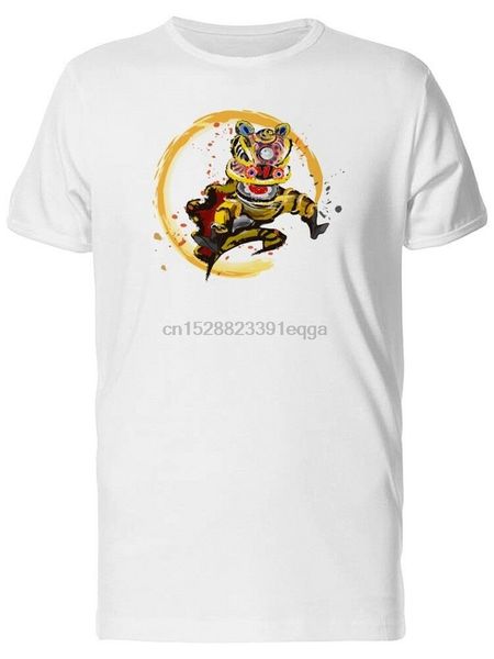 

кисть stroke желтый лев танец мужчины tee -image высокого качества tee shirt