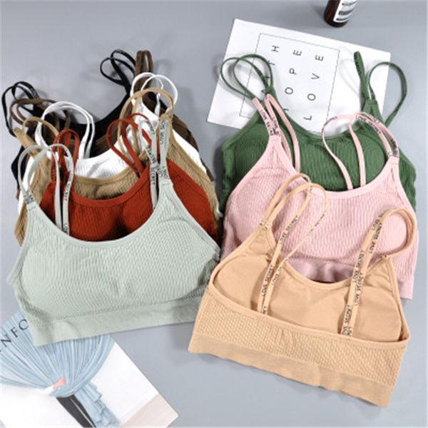 

gym clothing sports bra women padded yoga vest underwear for fitness fasion ladies indoor wear girl muliti colors, White;black