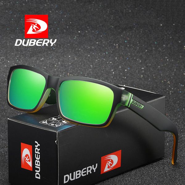 

dubery brand new polarized sunglasses men women vintage rectangle frame gradient driving sun glasses coating mirror lens d189, White;black