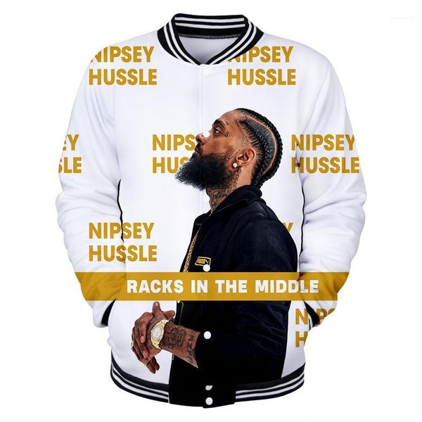 

hussle rap single breasted coats sports casual jacket r.i.p hiphop baseball jackets mens nipsey, Black;brown