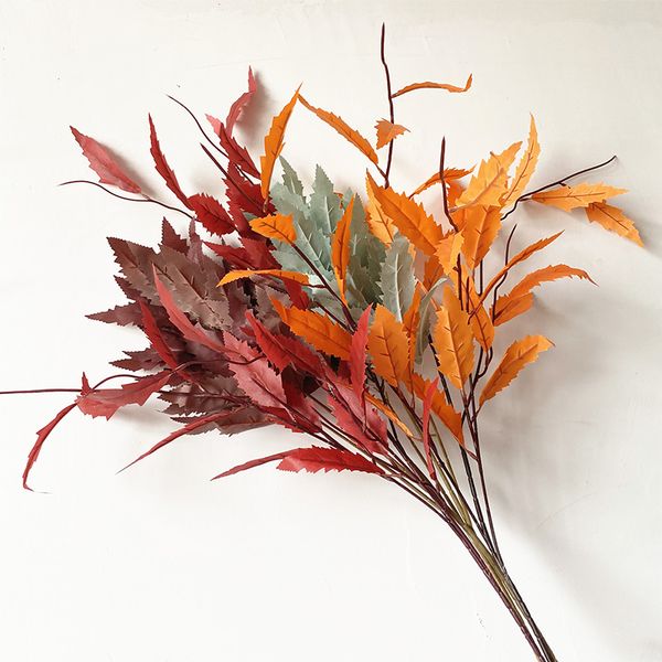 

decorative flowers & wreaths 110cm wormwood artificial leaves for home garden decoration green plant table deskdecor leaf yellow red