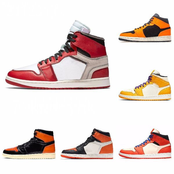 

новый 1s high top 3 разрушенного og бред toe banned game royal обувь мужская 1s тень тапок высокого качество с коробкой j # 08-195