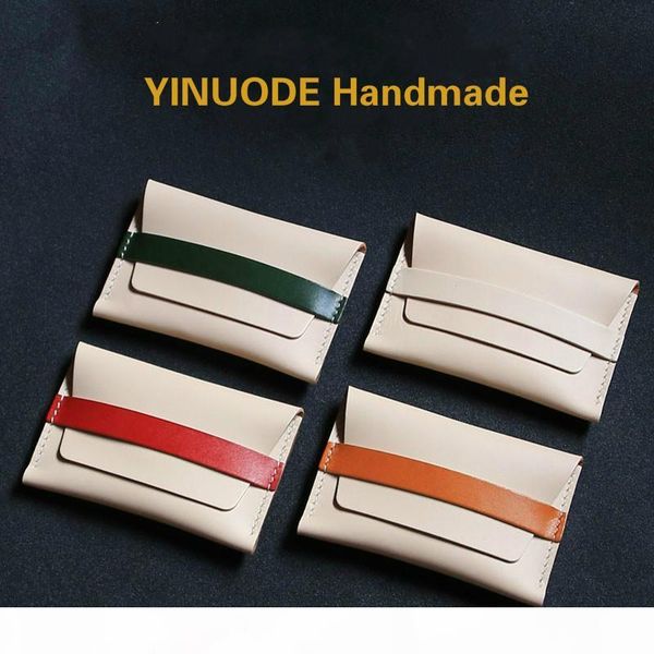 

men's handmade genuine leather business card holder rfid blocking large capacity slim coin purse wallet for women and men, Brown;gray