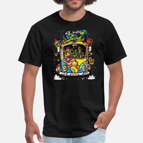 

aliens hippie van t shirt men print 100% cotton round neck solid color loose fashion spring autumn unique shirt