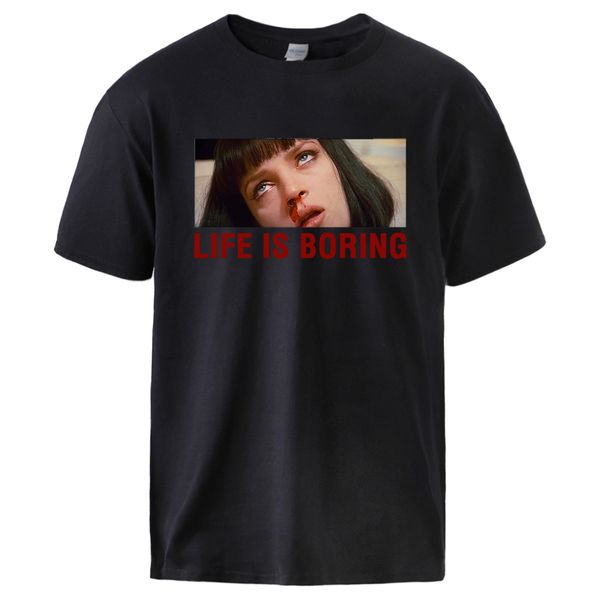 

pulp fiction tshirt for man life is boring summer cotton 2020 new arrival sportswear male short sleeve tshirt