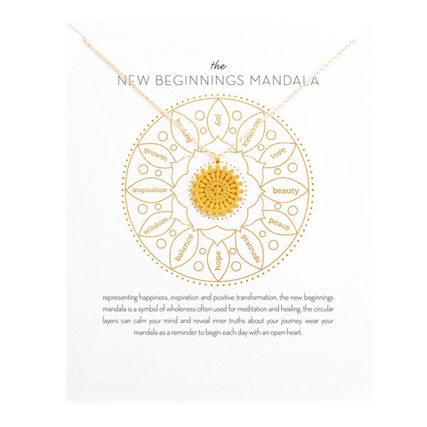 

fashion round mandala pendant necklace women flower clavicle chain choker necklaces the new beginnings mandala gift card, Silver