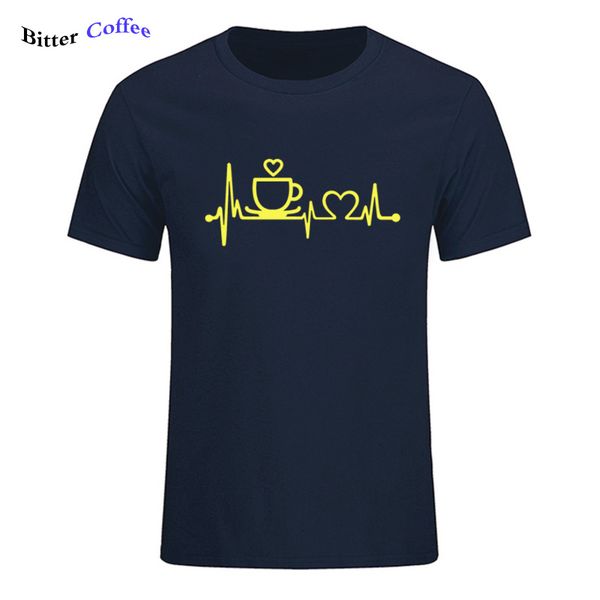 

new coffee cup heartbeat t shirt men women short sleeve round collar streetwear casual funny cotton harajuku & tees
