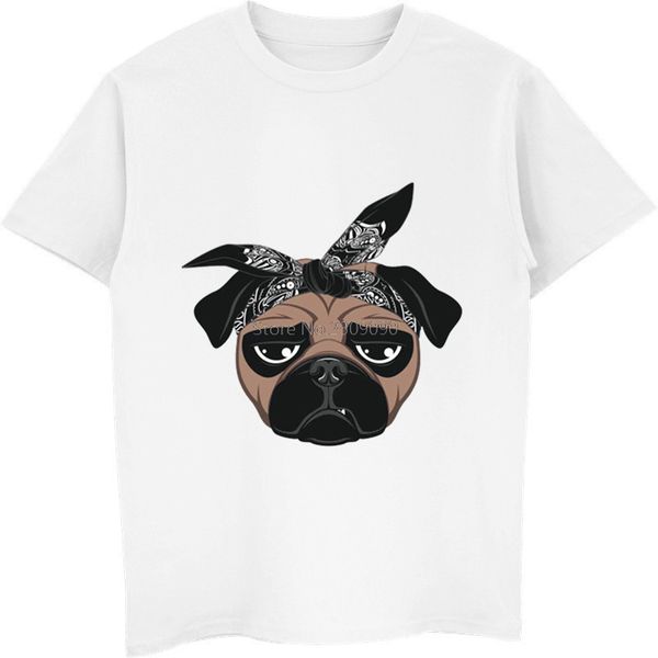 

summer funny pug dog face printed t-shirt cotton short sleeve t shirt men's casual shirts hip hop tees streetwear