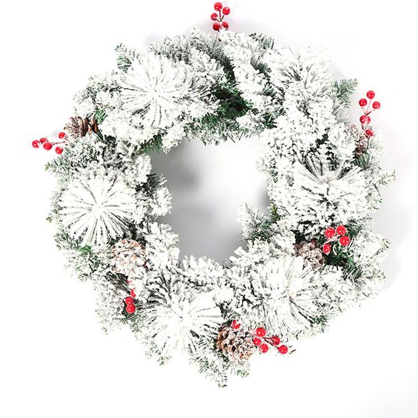 

decorative flowers & wreaths 19.69'' christmas wreath snow frost artificial hanging decor