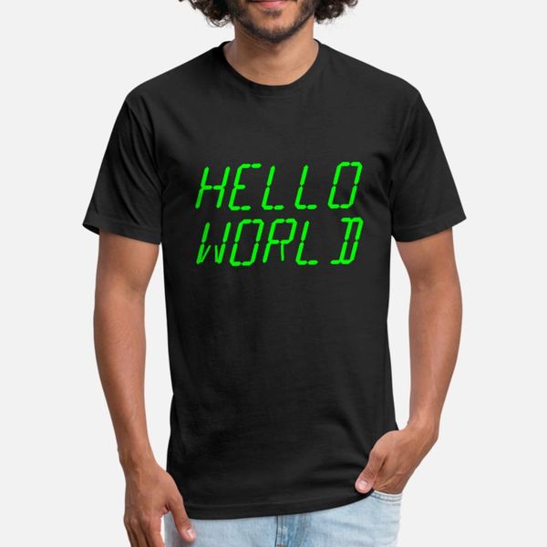 

analog hello world t shirt men knitted 100% cotton s-xxxl slim anti-wrinkle humor spring letters shirt