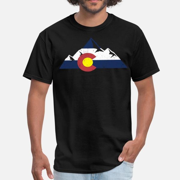 

colorado flag moutains retro souvenir t shirt men printing short sleeve round collar male sunlight funny summer trend shirt
