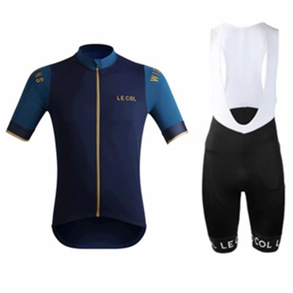 

le col cycling jersey set bike suit men short sleeve shirts bib shorts summer bicycle kit quick dry maillot mtb ropa de ciclismo, Black;blue