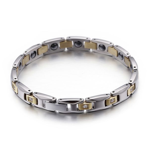 

korean version of the popular ladies titanium steel bracelet with s and gold magnets with s and stainless steel j, Black