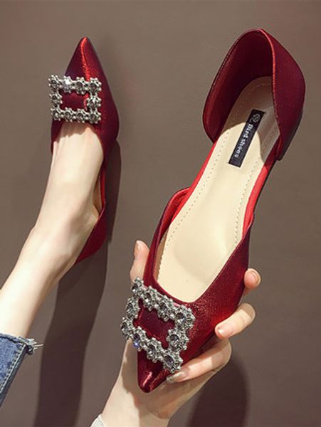 

women's 2020 new pointed low-heeled all-match soft leather flat scoop shoes, Black