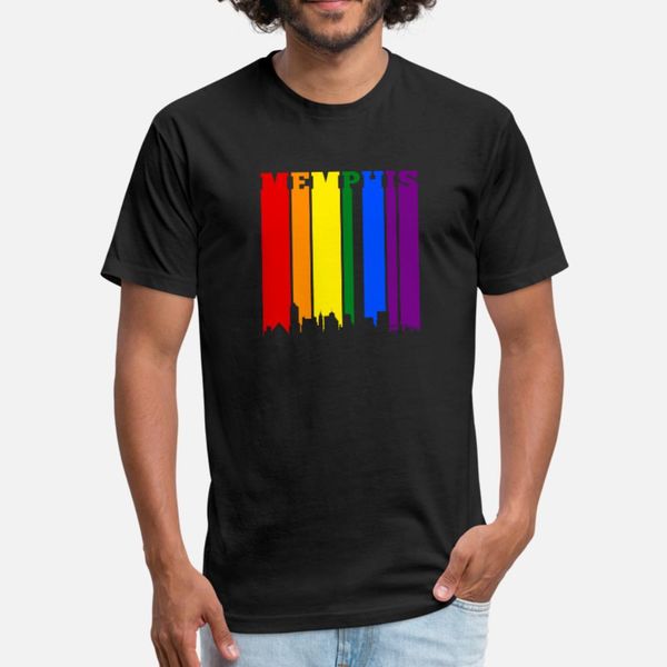 

memphis tennessee lgbtq gay lesbian pride t shirt men designs tee shirt round collar fit cute casual summer style formal shirt