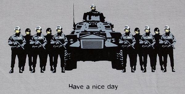 

print tees short sleeve o-neck funny smile troop graffiti guys indie t-shirt stencil m men summer style