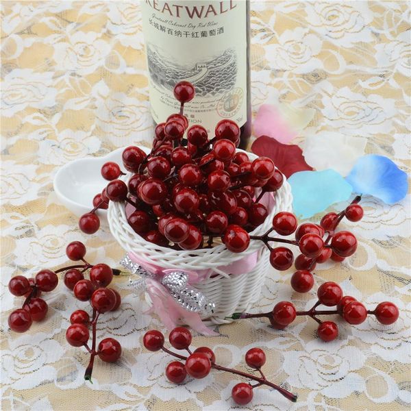 

artificial berry bacca bouquet for wedding decoration diy garland rose simulation simulation craft flowers