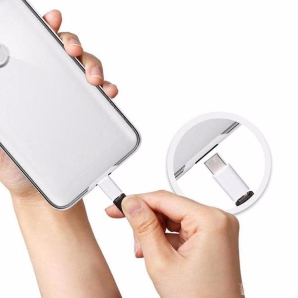 

100pcs/lot universal usb 3.1 type-c male connector to micro usb female converter usb-c data adapter type c device black/white