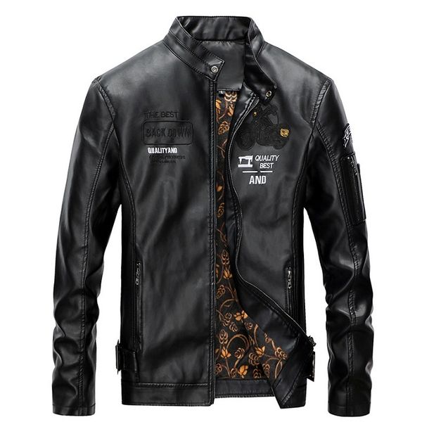

men vintage jackets fashion casual retro motorcycle clothing 2020 new letter printed jackets mens fashion outerdoor coats, Black;brown