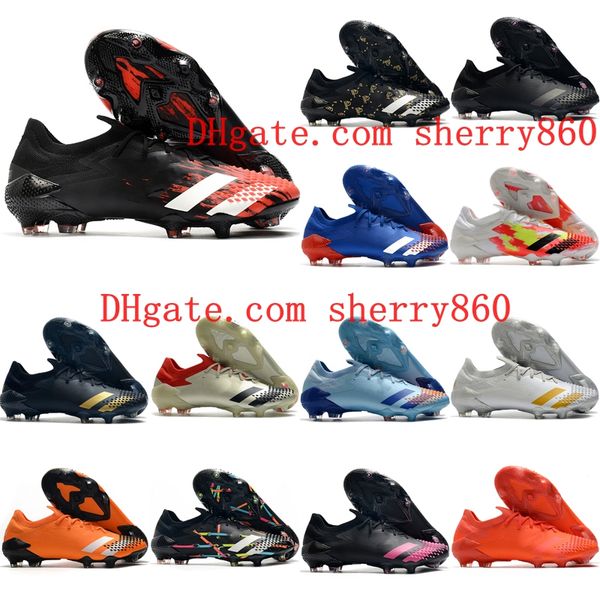 

2020 mens soccer cleats predator mutator 20.1 low fg soccer shoes outdoor football boots scarpe calcio firm ground new, White;red