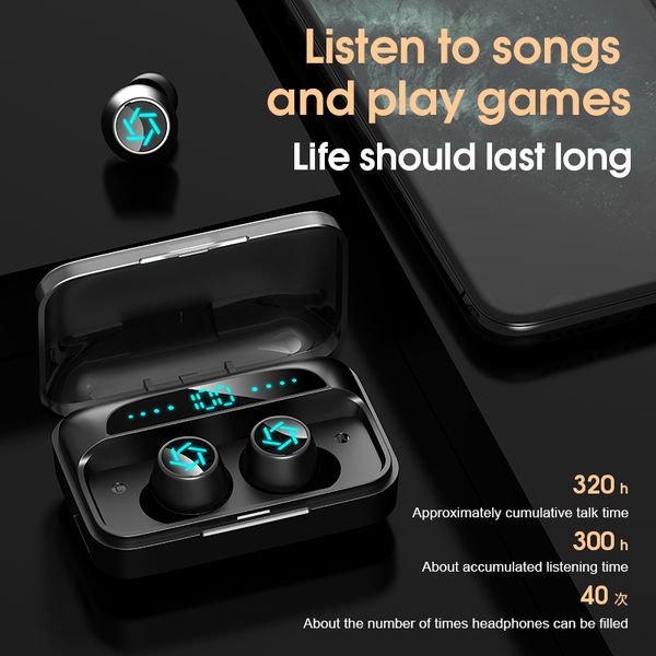 

new 2020 tws wireless headphones 3500mah charging box bluetooth 5.0 earphones 9d hifi with led display sports waterproof earbuds