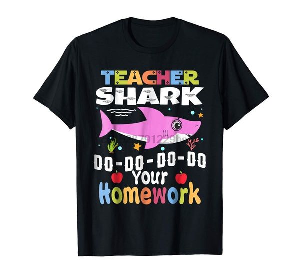 

teacher shark do-do-do-do your homework funny black t-shirt s-3xl cool tee shirt