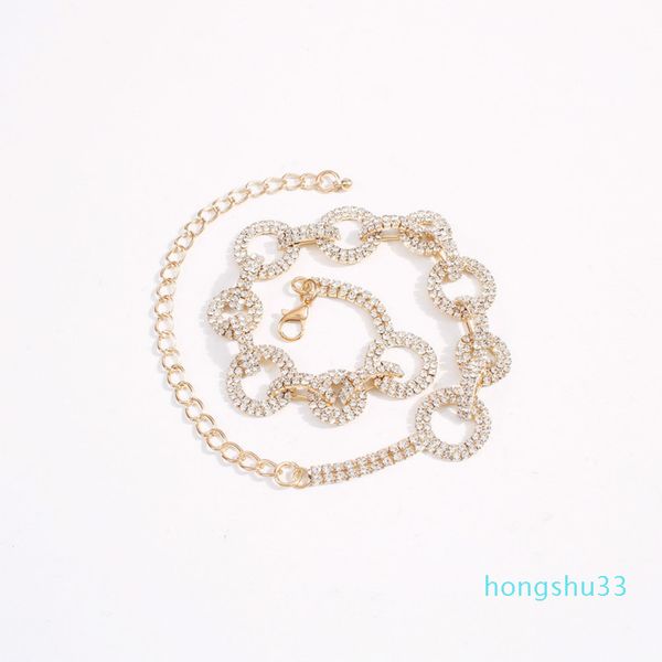 

sparkling rhinestone diamond multi circular geometric choker necklace for women girls new popular ins fashion silver gold colors