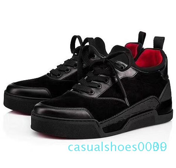 

factory direct casual shoes aurelien sneakers flat women,men red bottom shoes perfect quality casual outdoor trainer perfect gift c30, Black