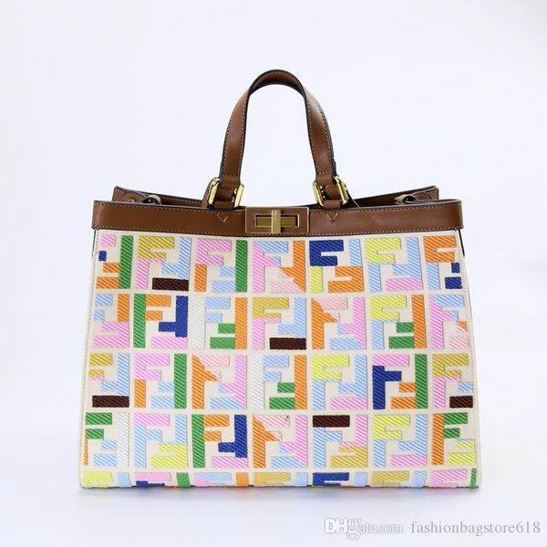 

designer shopping bag ladies fashion classic printed tote bag european and american large-capacity embroidery wild shoulder bag 50801