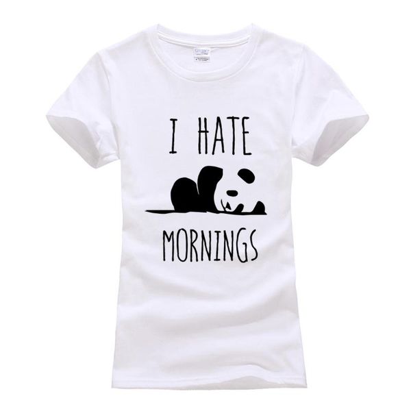 

brand clothes harajuku t-shirts women cotton casual tee shirt femme summer camisetas 2020 panda i hate mornings cute tshirt, White