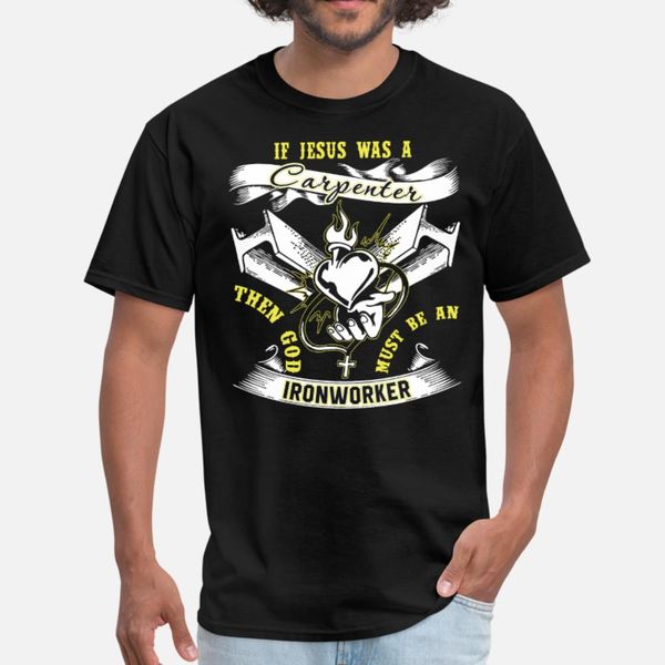 

then god must be an ironworker t shirt men knitted cotton o neck pictures crazy fashion summer kawaii shirt, White;black